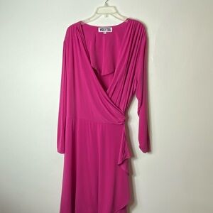 Vixxen Fuchsia Long Sleeve Wrap Dress